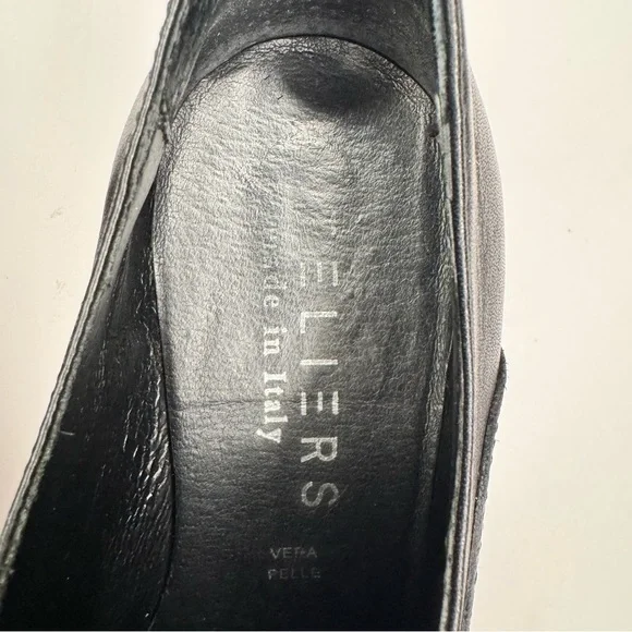 Atelier Women’s Barton Black & Tan Italian Leather Platform Penny Loafers Sz 38 - Picture 3 of 14